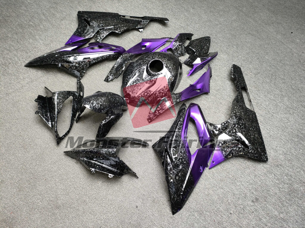 BMW S1000RR custom ABS fairings 2015 - 2016 in Gloss Forged Carbon Fiber Style With Purple - durable replacement kit, Monster Fairings