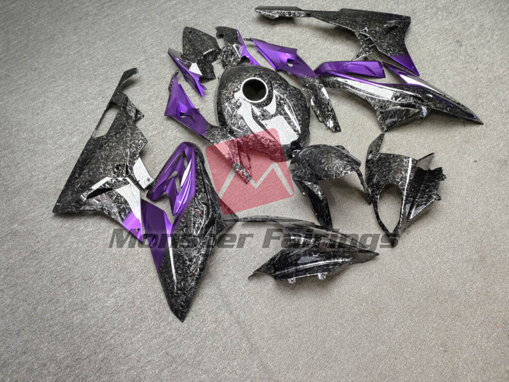 Gloss Forged Carbon Fiber Style With Purple ABS fairings for BMW S1000RR 2015 - 2016 - premium OEM fit kit by Monster Fairings