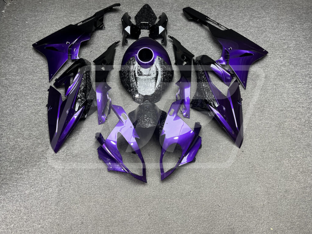 BMW S1000RR 2015 - 2016 Gloss Purple & Black Forged Carbon Fiber ABS fairings - custom motorcycle bodywork kit by Monster Fairings