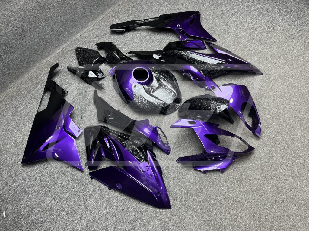 Gloss Purple & Black Forged Carbon Fiber ABS fairings for BMW S1000RR 2015 - 2016 - premium OEM fit kit by Monster Fairings