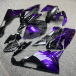 2015 - 2016 BMW S1000RR Gloss Purple & Black Forged Carbon Fiber fairing set - ABS injection, custom painted by Monster Fairings