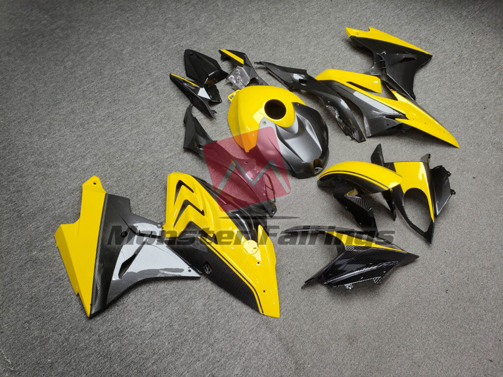 BMW S1000RR custom ABS fairings 2017 - 2018 in Gloss Yellow With Carbon Fiber Style - durable replacement kit, Monster Fairings
