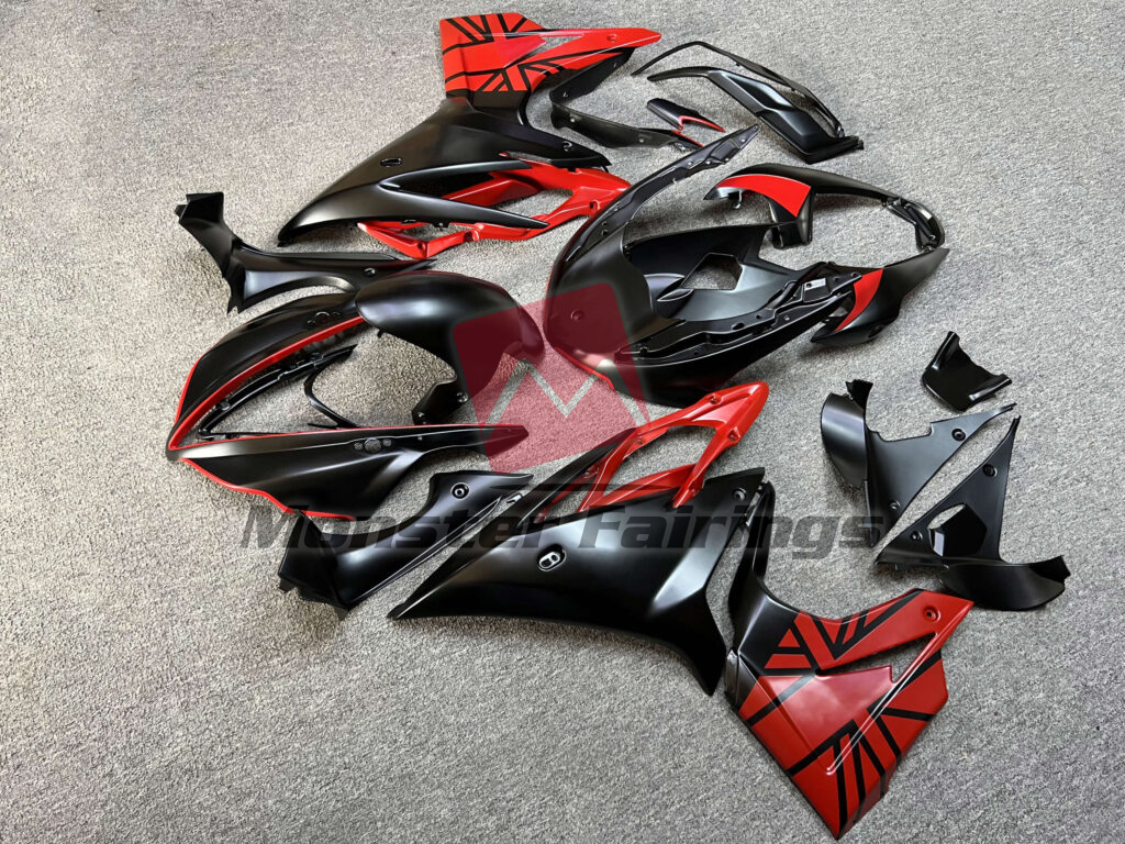 Matte Black & Red ABS fairings for Triumph Daytona 675 2013 - 2017 - premium OEM fit kit by Monster Fairings