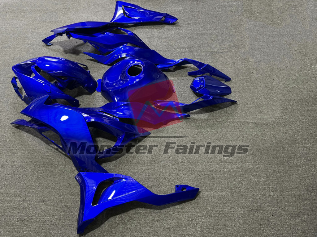 2024 - 2025 Kawasaki ZX6R Gloss Deep Blue fairing set - ABS injection, custom painted by Monster Fairings