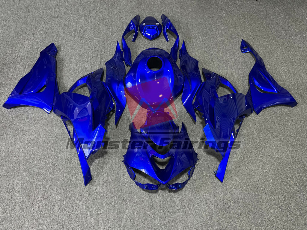 Kawasaki ZX6R 2024 - 2025 Gloss Deep Blue ABS fairings - custom motorcycle bodywork kit by Monster Fairings