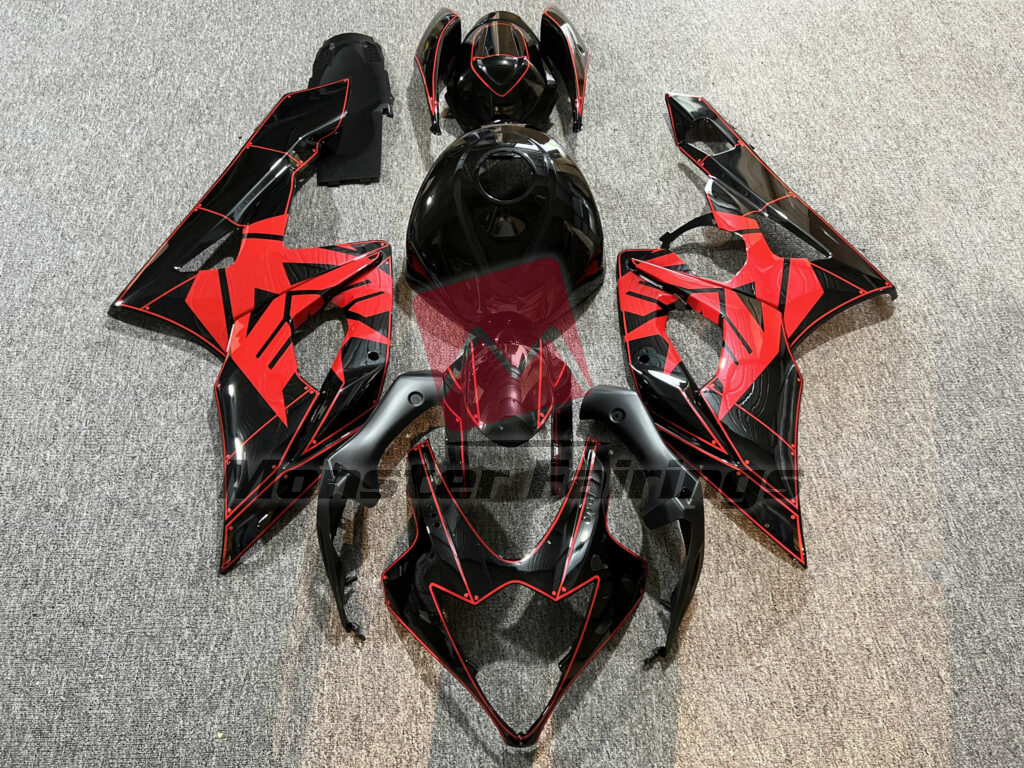 Suzuki GSXR 1000 2005 - 2006 Gloss Black & Red Decepticon ABS fairings - custom motorcycle bodywork kit by Monster Fairings