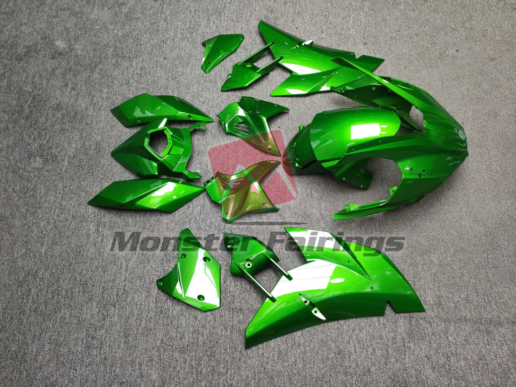 2015 - 2025 Kawasaki Ninja H2 Gloss Candy Green fairing set - ABS injection, custom painted by Monster Fairings