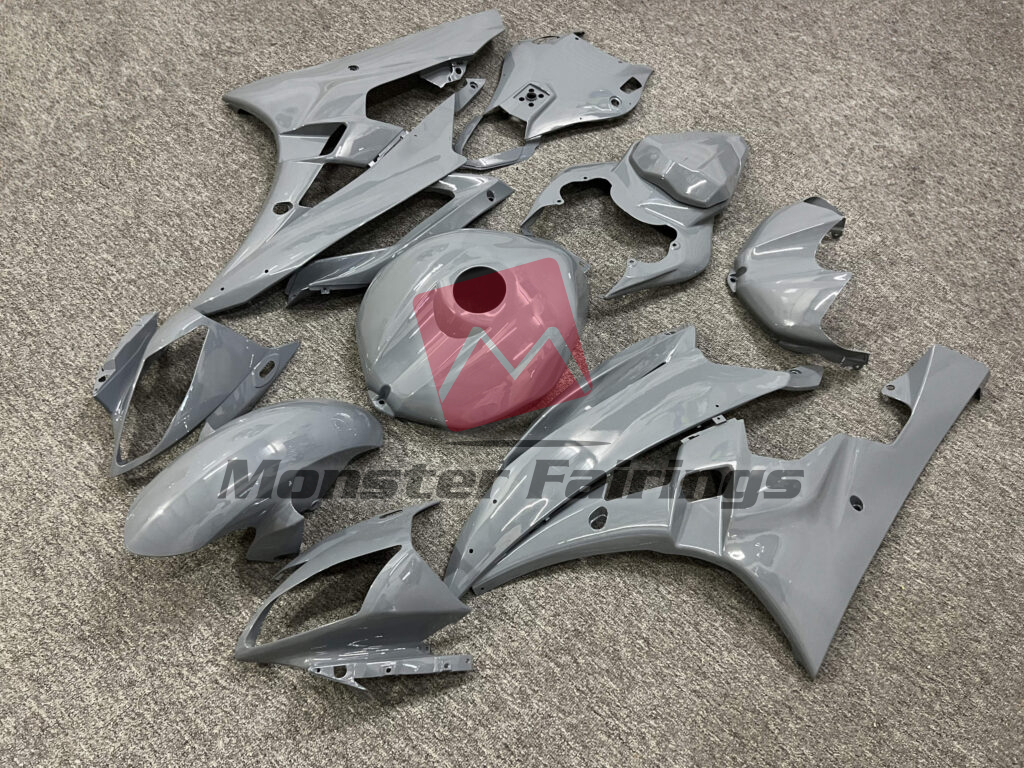 Yamaha R6 custom ABS fairings 2006 - 2007 in Gloss Nardo Gray - durable replacement kit, Monster Fairings