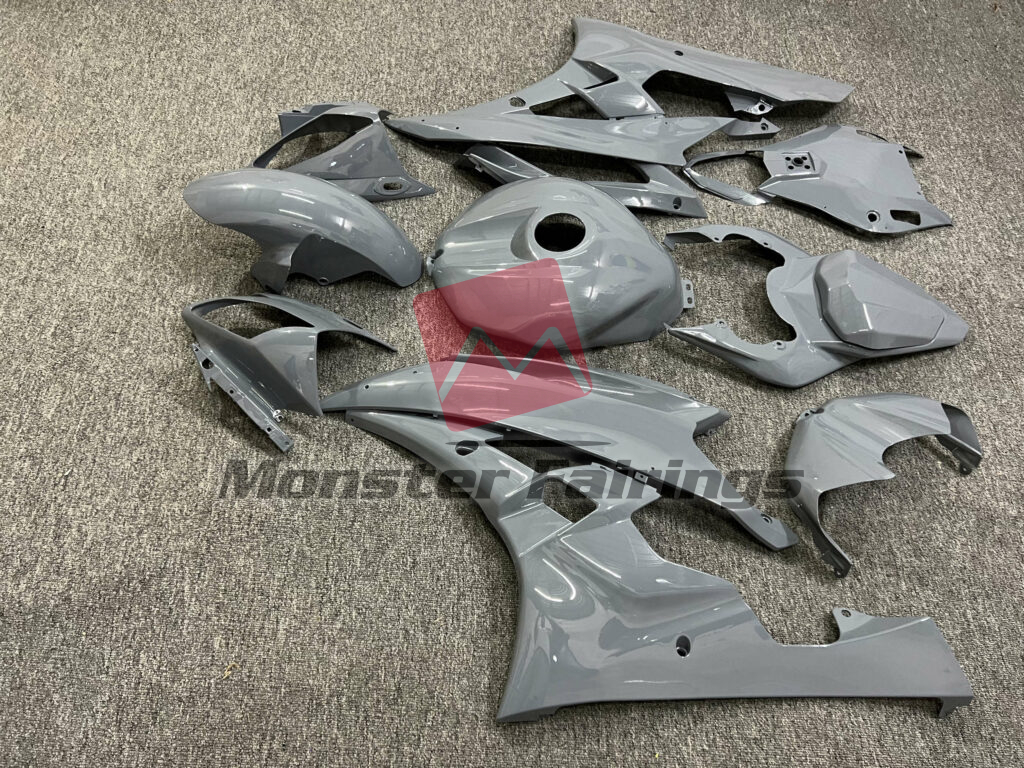 2006 - 2007 Yamaha R6 Gloss Nardo Gray fairing set - ABS injection, custom painted by Monster Fairings