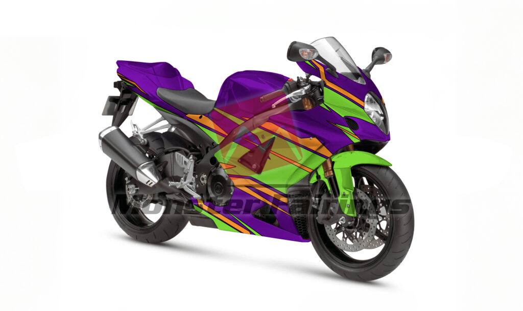 Gloss Green & Purple With Orange ABS fairings for Suzuki GSXR 1000 2007 - 2008 - premium OEM fit kit by Monster Fairings