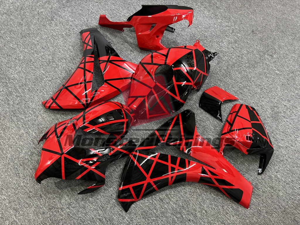 Gloss Red & Black Line Pattern Split ABS fairings for Honda CBR1000RR 2008 - 2011 - premium OEM fit kit by Monster Fairings