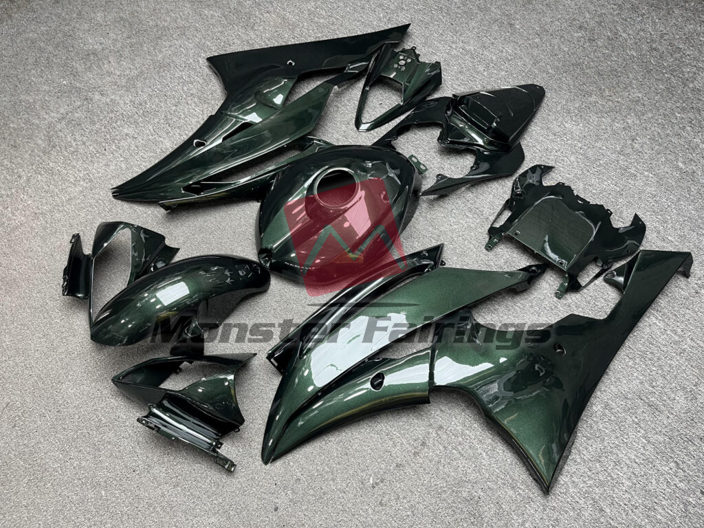 2008 - 2016 Yamaha R6 Gloss Dark Green fairing set - ABS injection, custom painted by Monster Fairings