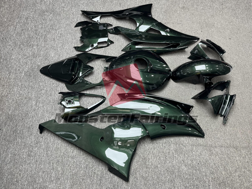 Monster Fairings ABS fairing kit for Yamaha R6 2008 - 2016 - Gloss Dark Green, precise OEM fit
