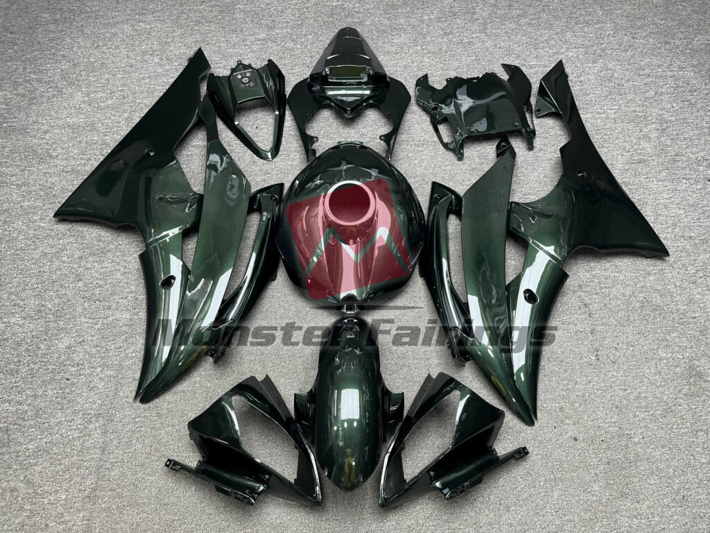 Yamaha R6 2008 - 2016 Gloss Dark Green ABS fairings - custom motorcycle bodywork kit by Monster Fairings
