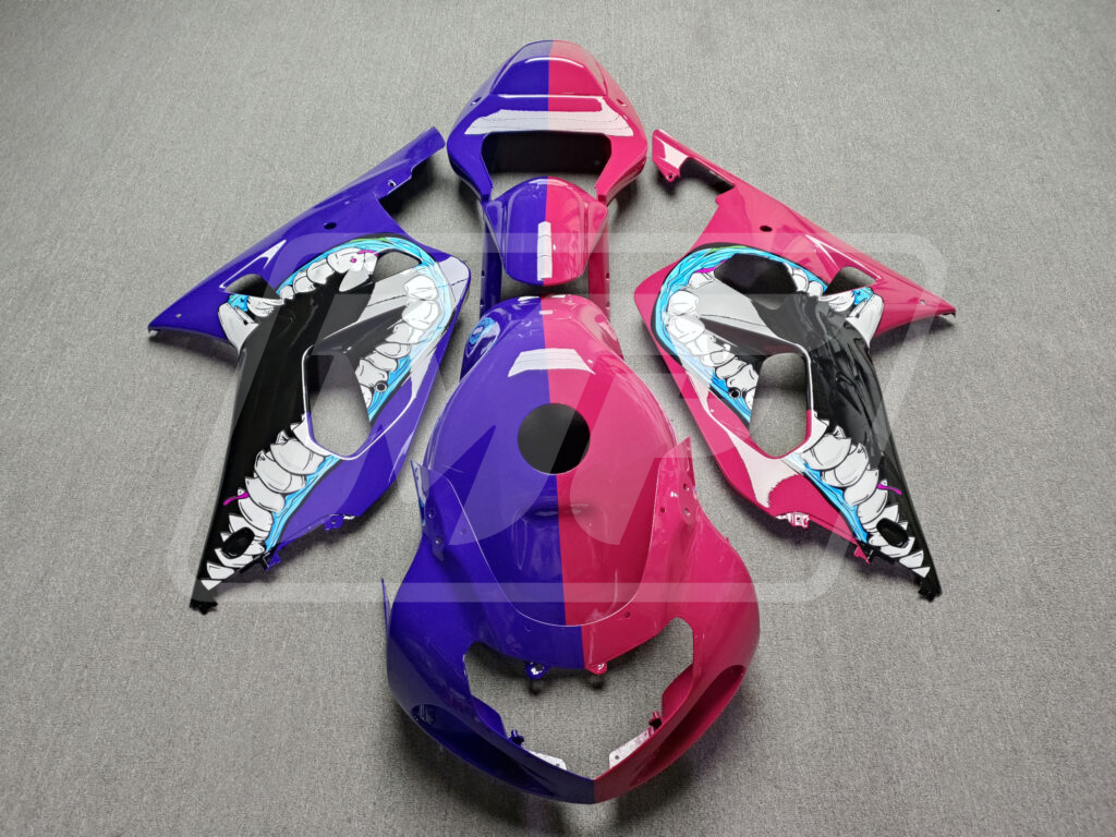 Suzuki GSXR 600 - 750 2001 - 2003 Gloss Purple & Pink Monster Split ABS fairings - custom motorcycle bodywork kit by Monster Fairings