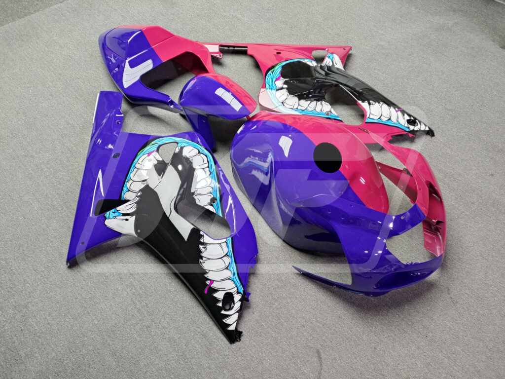 2001 - 2003 Suzuki GSXR 600 - 750 Gloss Purple & Pink Monster Split fairing set - ABS injection, custom painted by Monster Fairings