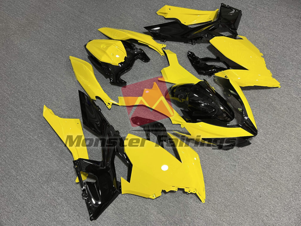 Gloss Yellow & Black ABS fairings for Kawasaki Ninja 400 2018 - 2024 - premium OEM fit kit by Monster Fairings