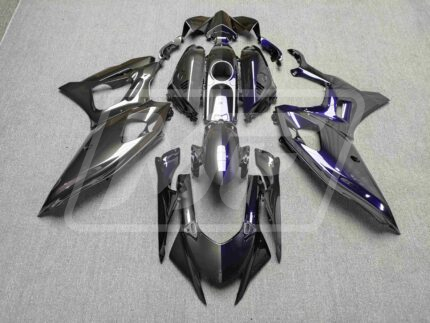 Yamaha R7 2021-2025 Gloss Black & Blue Iridescent Split ABS Fairings | Monster Fairings