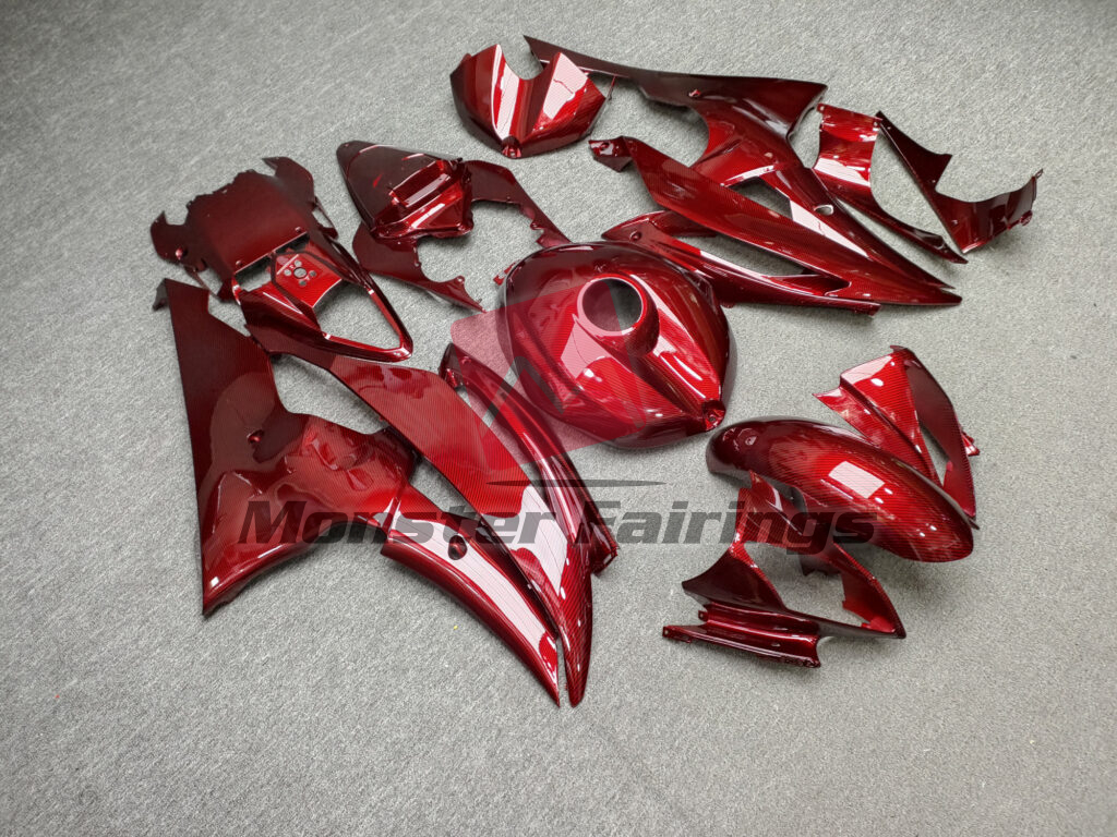 Gloss Red Carbon Fiber Style ABS fairings for Yamaha R6 2008 - 2016 - premium OEM fit kit by Monster Fairings