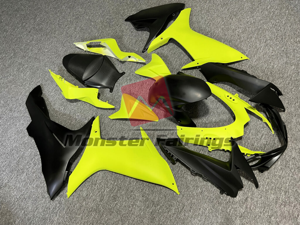 Matte High Vis Yellow & Black ABS fairings for Suzuki GSXR 600 - 750 2011 - 2025 - premium OEM fit kit by Monster Fairings