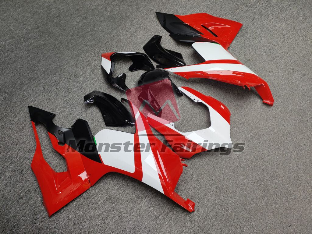 Gloss White & Red With Black ABS fairings for Ducati Panigale V2 2020 - 2024 - premium OEM fit kit by Monster Fairings