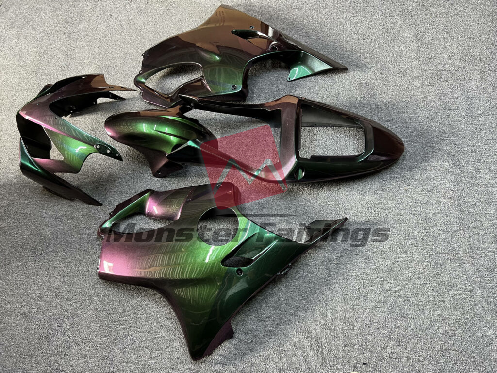 2001 - 2003 Honda CBR600 F4i Gloss Metallic Green Iridescent fairing set - ABS injection, custom painted by Monster Fairings