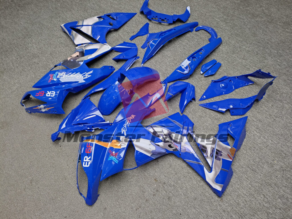 Gloss Royal Blue Anime ABS fairings for Kawasaki Ninja 650R 2009 - 2011 - premium OEM fit kit by Monster Fairings