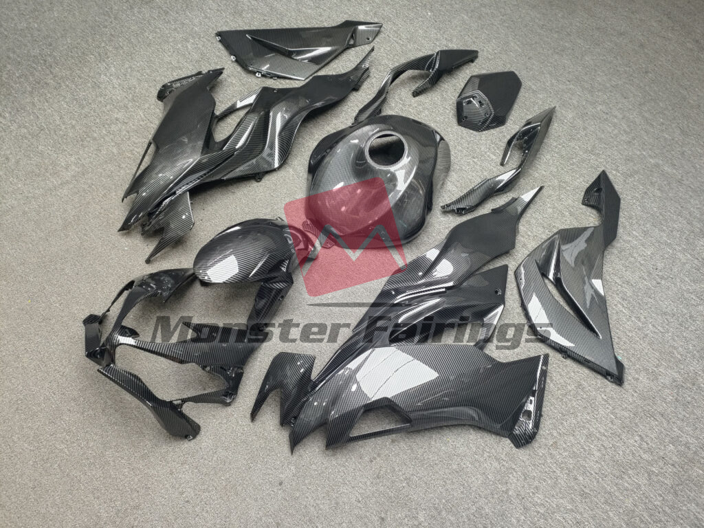 Kawasaki ZX6R custom ABS fairings 2019 - 2023 in Gloss Carbon Fiber Style - durable replacement kit, Monster Fairings