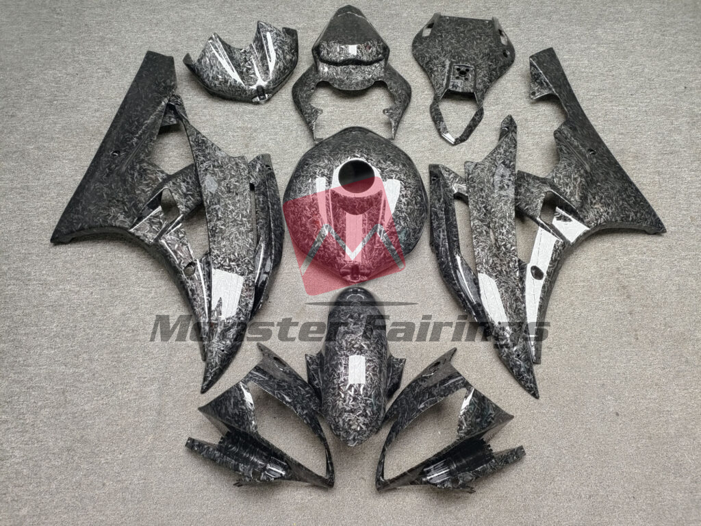Yamaha R6 2006 - 2007 Gloss Forged Carbon Fiber Style ABS fairings - custom motorcycle bodywork kit by Monster Fairings