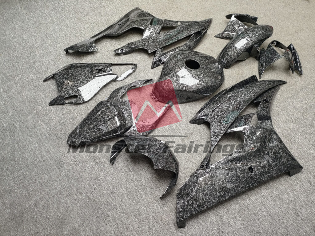 2006 - 2007 Yamaha R6 Gloss Forged Carbon Fiber Style fairing set - ABS injection, custom painted by Monster Fairings