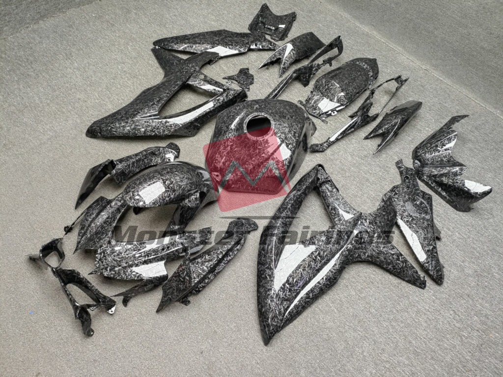 Suzuki GSXR 600 - 750 custom ABS fairings 2008 - 2010 in Gloss Forged Carbon Fiber Style - durable replacement kit, Monster Fairings