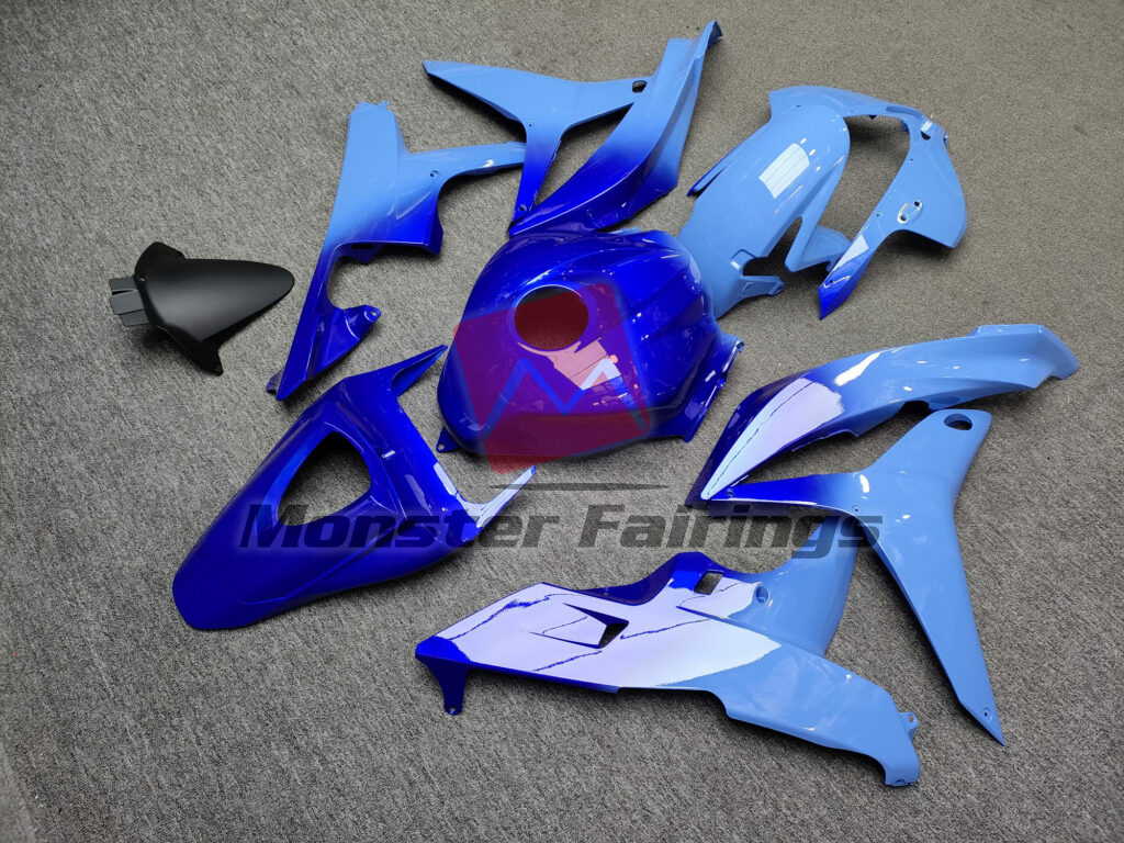 2007 - 2008 Honda CBR600RR Gloss Blue Gradient fairing set - ABS injection, custom painted by Monster Fairings