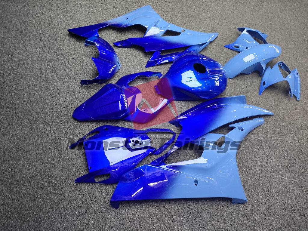 2006 - 2007 Yamaha R6 Gloss Blue Gradient fairing set - ABS injection, custom painted by Monster Fairings
