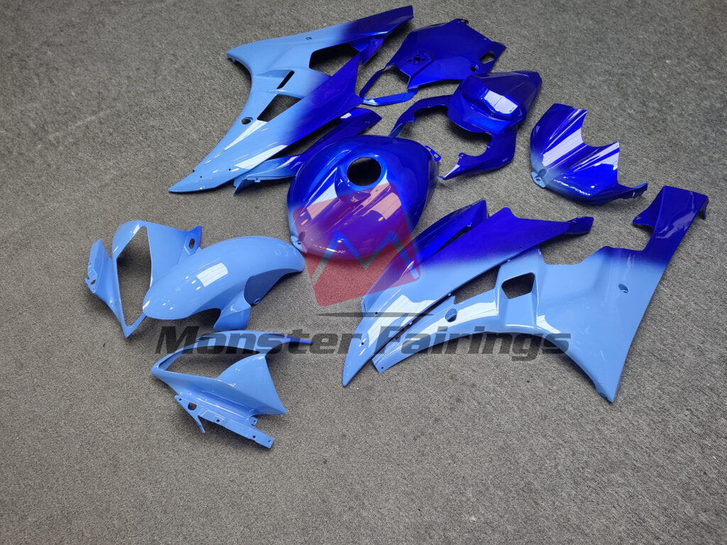 Yamaha R6 custom ABS fairings 2006 - 2007 in Gloss Blue Gradient - durable replacement kit, Monster Fairings