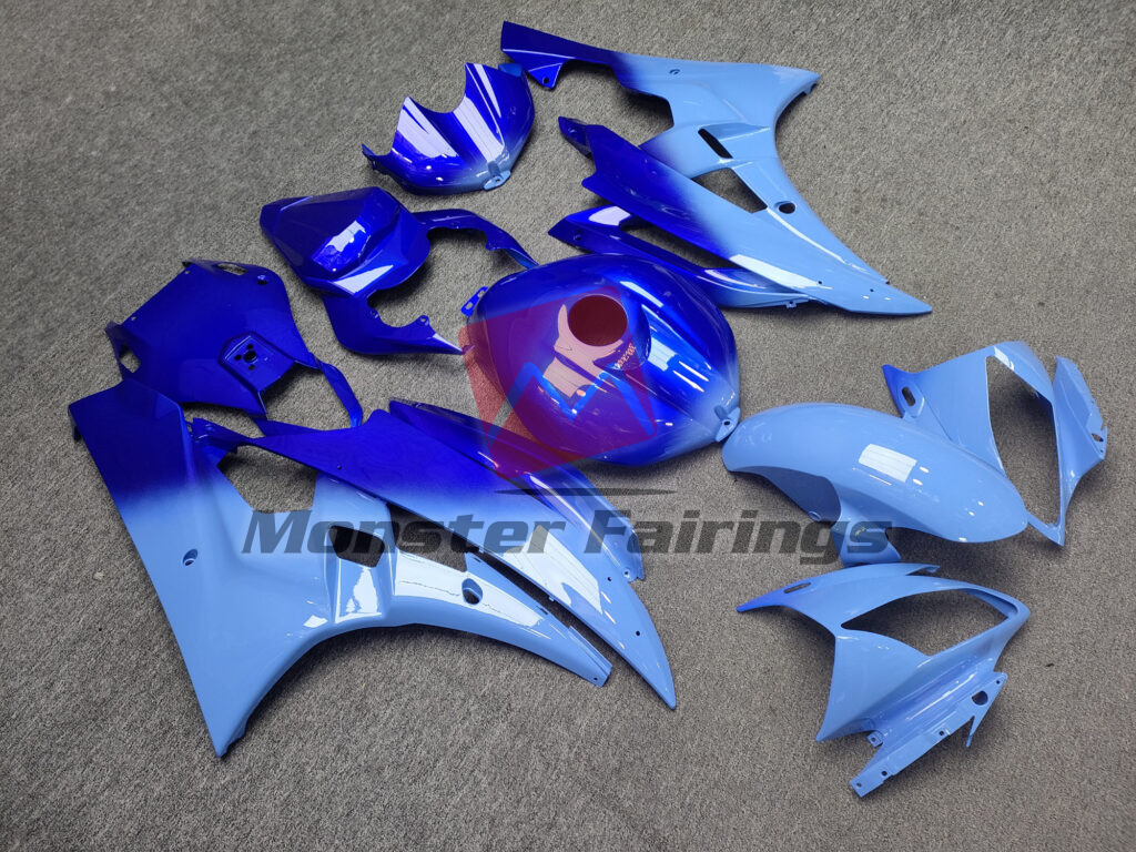 Gloss Blue Gradient ABS fairings for Yamaha R6 2006 - 2007 - premium OEM fit kit by Monster Fairings
