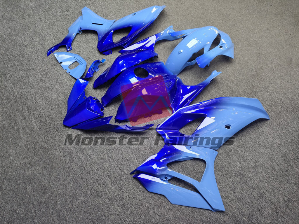 2021 - 2025 Yamaha R7 Gloss Blue Gradient fairing set - ABS injection, custom painted by Monster Fairings