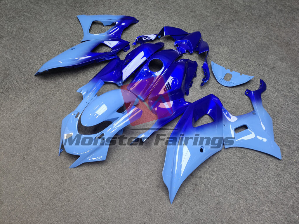 Yamaha R7 custom ABS fairings 2021 - 2025 in Gloss Blue Gradient - durable replacement kit, Monster Fairings