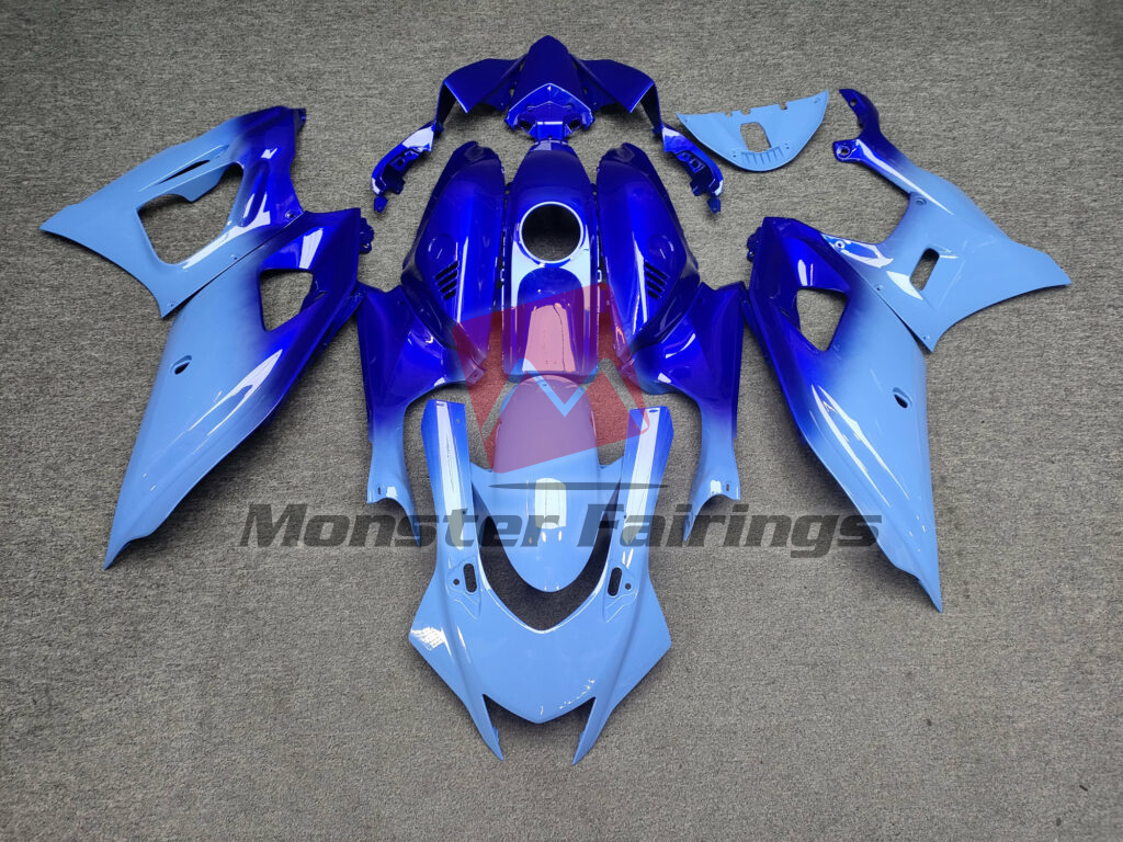Yamaha R7 2021 - 2025 Gloss Blue Gradient ABS fairings - custom motorcycle bodywork kit by Monster Fairings
