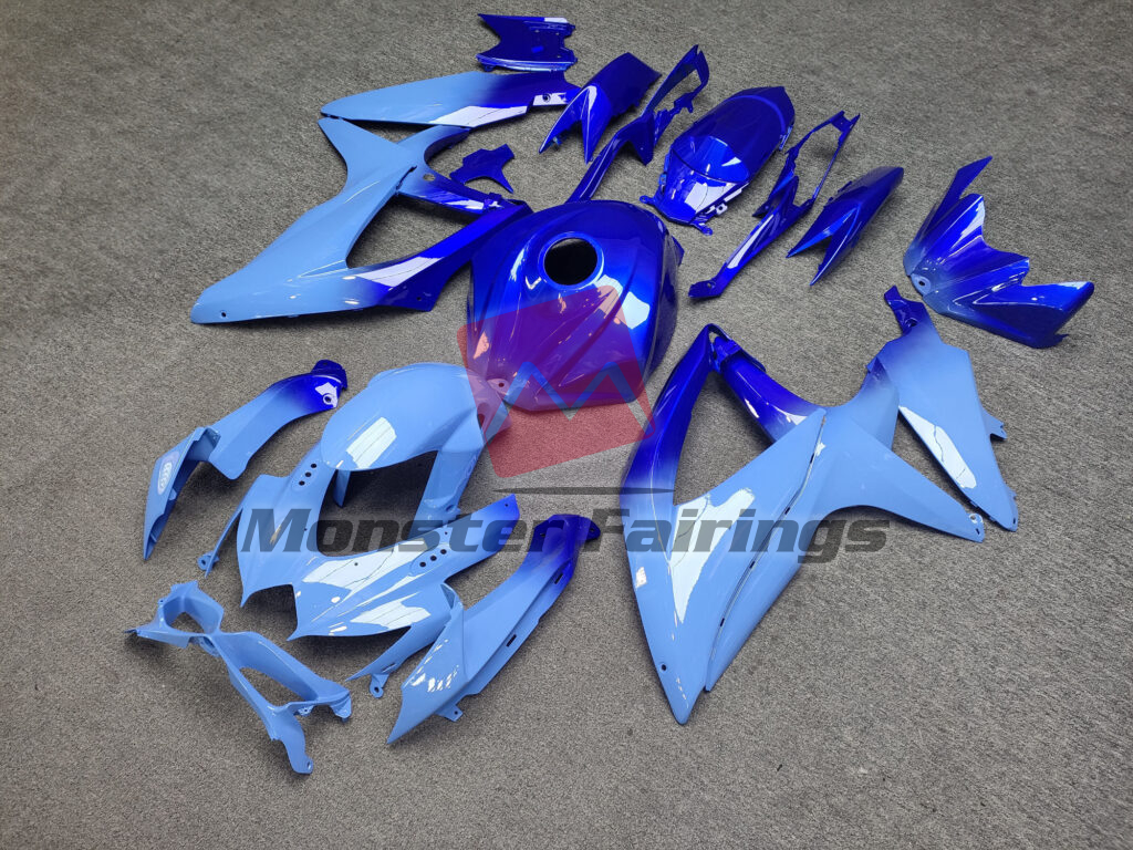 Gloss Blue Gradient ABS fairings for Suzuki GSXR 600 - 750 2008 - 2010 - premium OEM fit kit by Monster Fairings