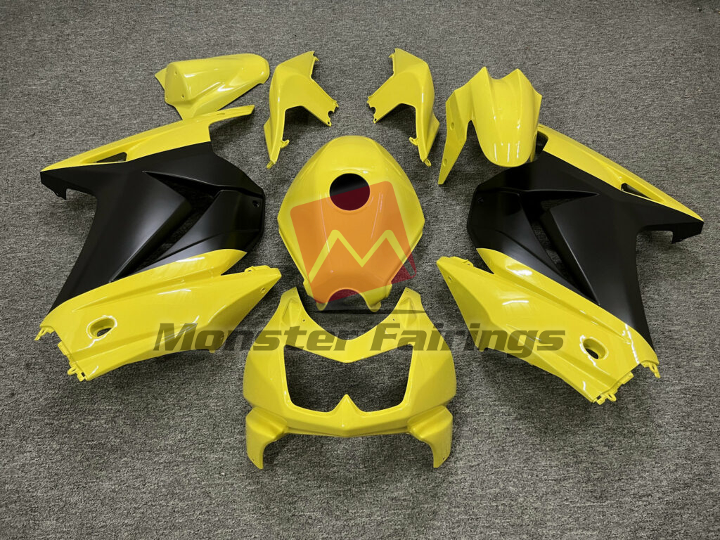 Kawasaki Ninja 250 2008 - 2013 Gloss Yellow & Matte Black ABS fairings - custom motorcycle bodywork kit by Monster Fairings