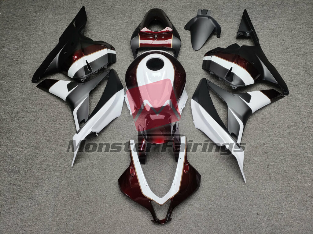Honda CBR600RR 2009 - 2012 Gloss White With Candy Red & Matte Black ABS fairings - custom motorcycle bodywork kit by Monster Fairings