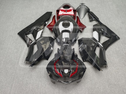 Honda CBR600RR 2013-2025 Gloss Black With Red Carbon Fiber Style ABS Fairings | Monster Fairings