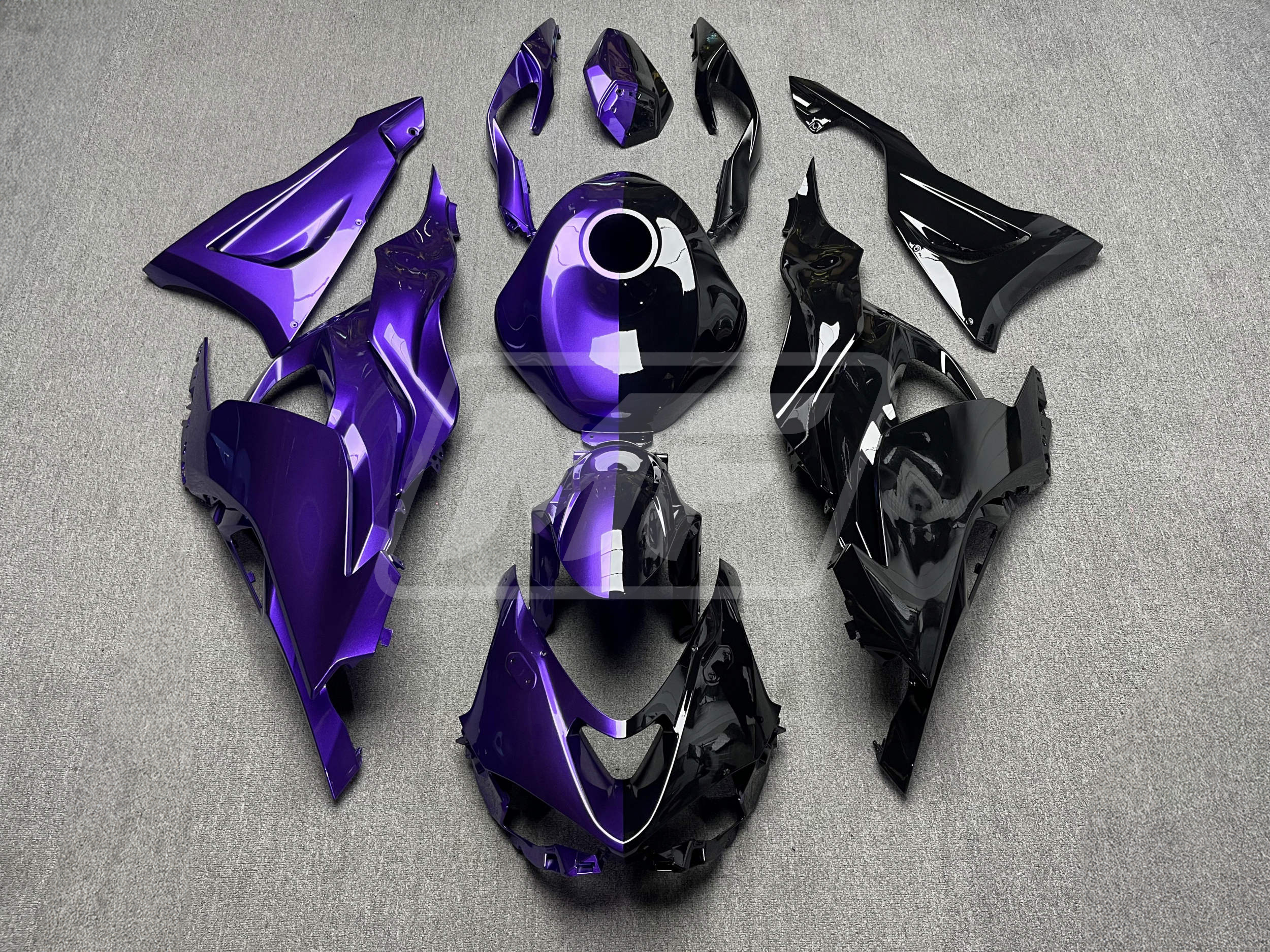 Kawasaki ZX6R 2024-2025 Gloss Black & Purple Split ABS