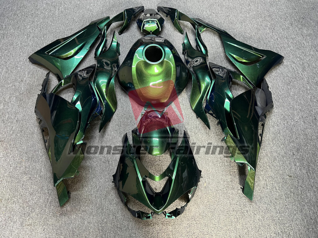 Kawasaki ZX6R 2024 - 2025 Gloss Metallic Green ABS fairings - custom motorcycle bodywork kit by Monster Fairings