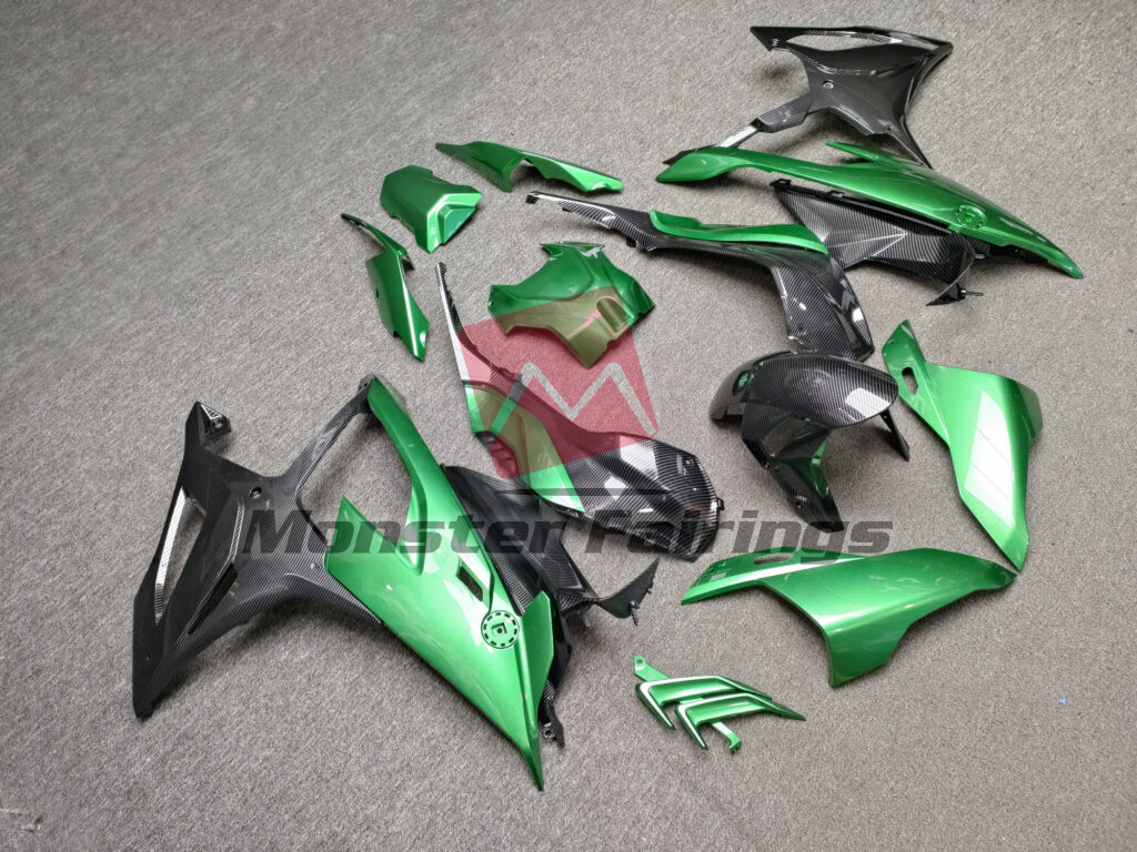 Gloss Green With Carbon Fiber Style ABS fairings for BMW S1000RR 2019 - 2022 - premium OEM fit kit by Monster Fairings