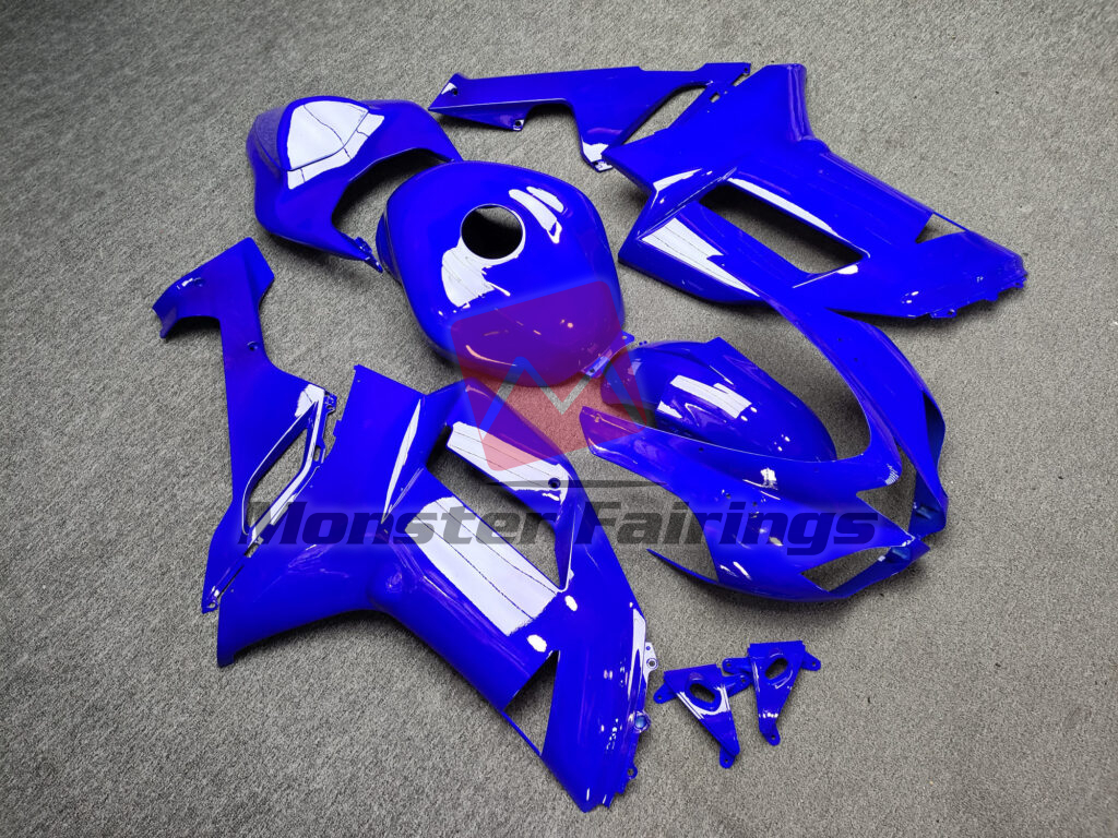 Kawasaki ZX6R custom ABS fairings 2007 - 2008 in Gloss Vibrant Blue - durable replacement kit, Monster Fairings