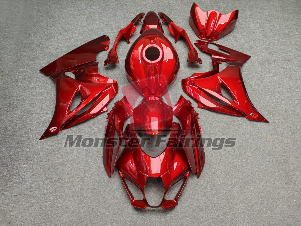 Suzuki GSXR 1000 2017 - 2025 Gloss Candy Red ABS fairings - custom motorcycle bodywork kit by Monster Fairings