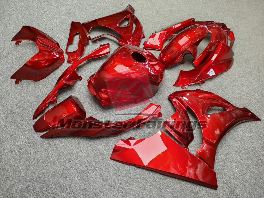 2017 - 2025 Suzuki GSXR 1000 Gloss Candy Red fairing set - ABS injection, custom painted by Monster Fairings