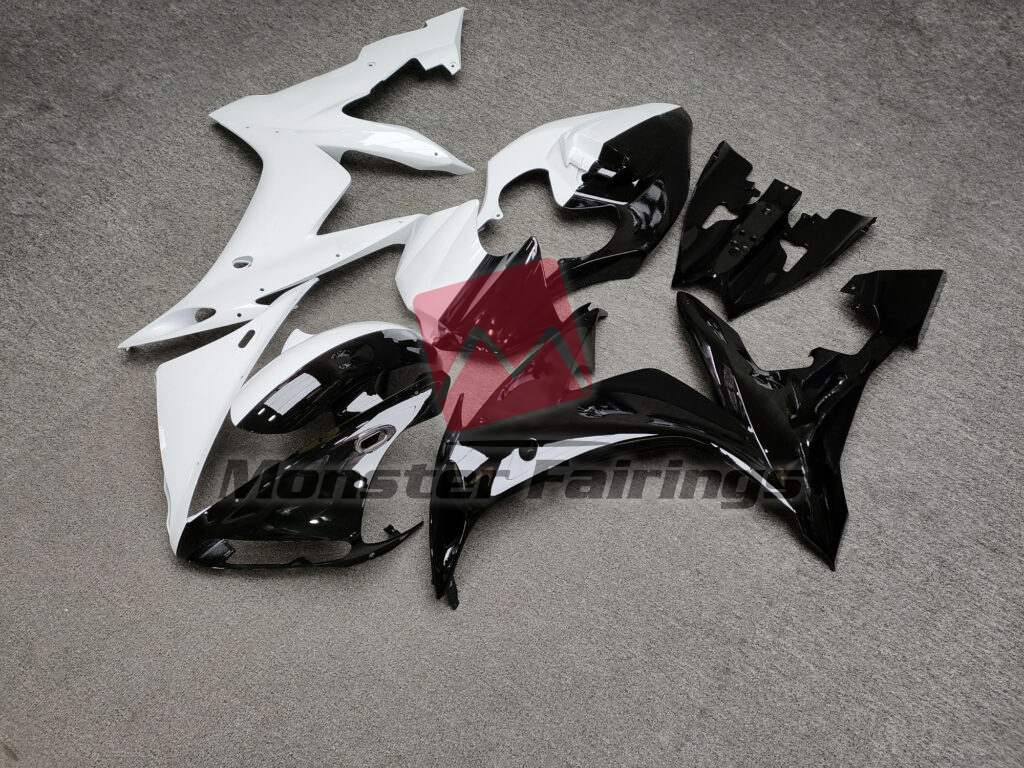 Yamaha R1 custom ABS fairings 2004 - 2006 in Gloss White & Black Split - durable replacement kit, Monster Fairings