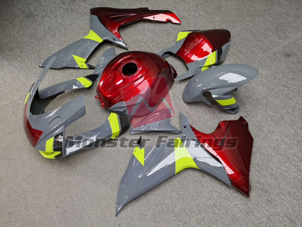 Matte Nardo Gray & Black With Red ABS fairings for Suzuki GSXR 600 - 750 2011 - 2025 - premium OEM fit kit by Monster Fairings